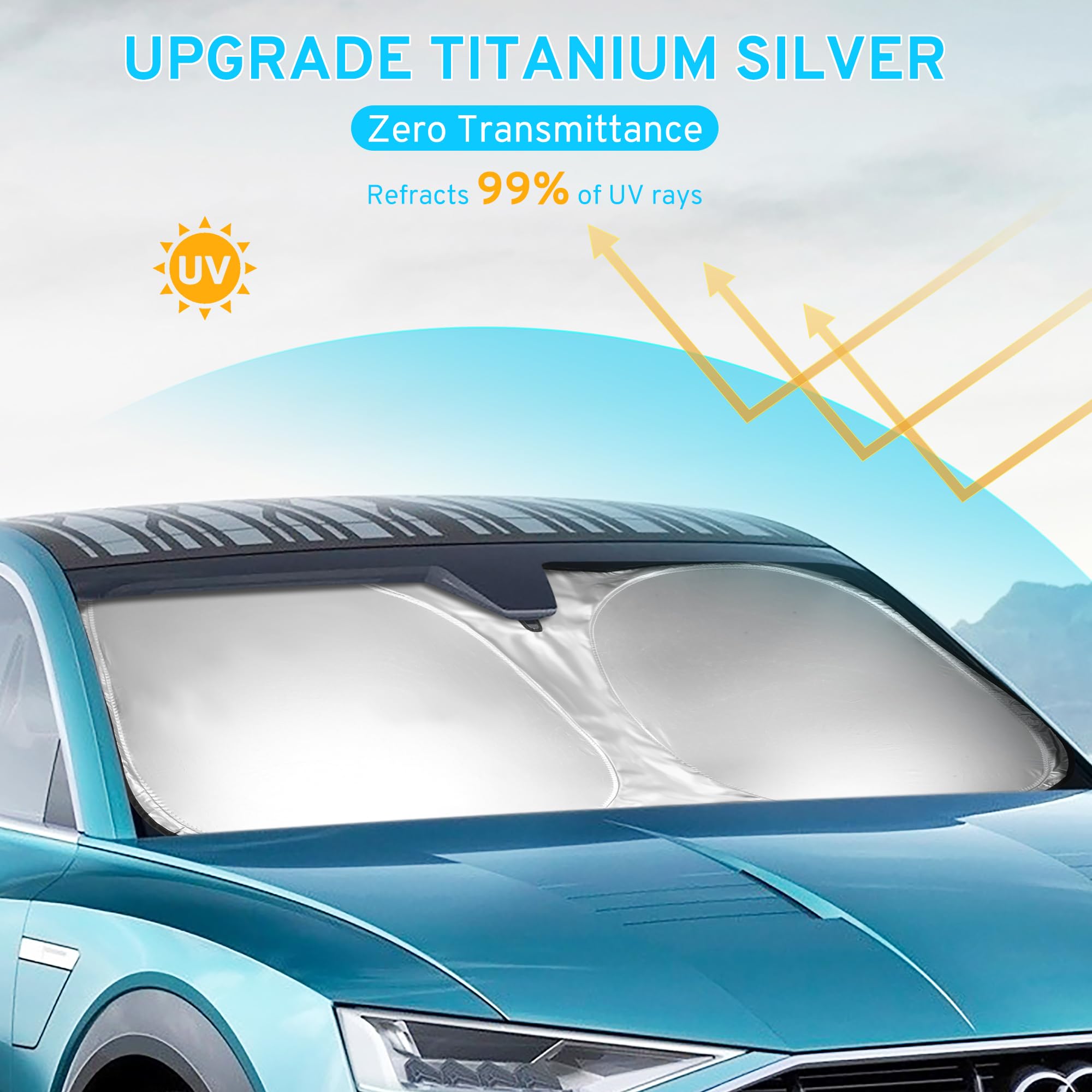 SZYUCHEN Car Windshield Sun Shade Sunshade for Mazda 3 Mazda3 2025 2024 2023-2019 Hatchback/Sedan Accessories, Foldable Car Fron